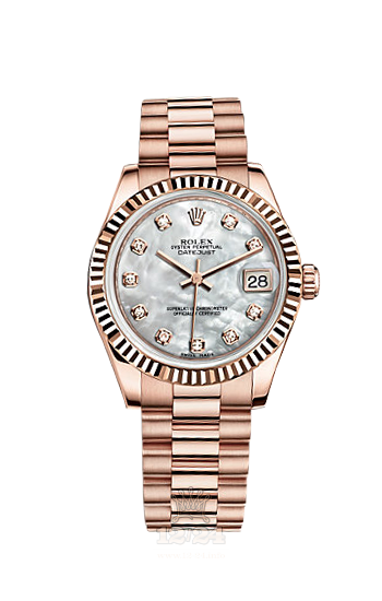 Rolex Datejust Watch 178275f-0025 31 mm Pink gold Case White Dial