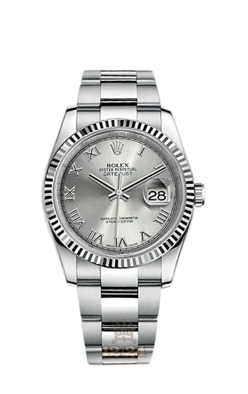 Rolex Datejust Watch 116234-0092 36 mm Steel / White gold Case Silver Dial