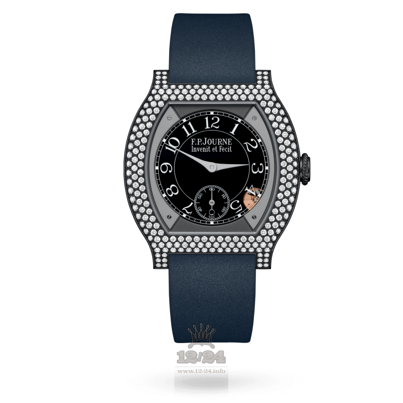 F.P.Journe Elegante Watch 40 mm titalytr 12 rows of diamonds 40 mm Titanium Case Black Dial