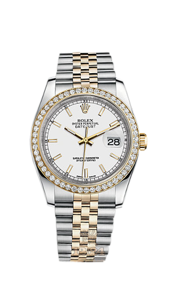 Rolex Datejust Watch 116243-0063 36 mm Steel / Yellow gold Case White Dial