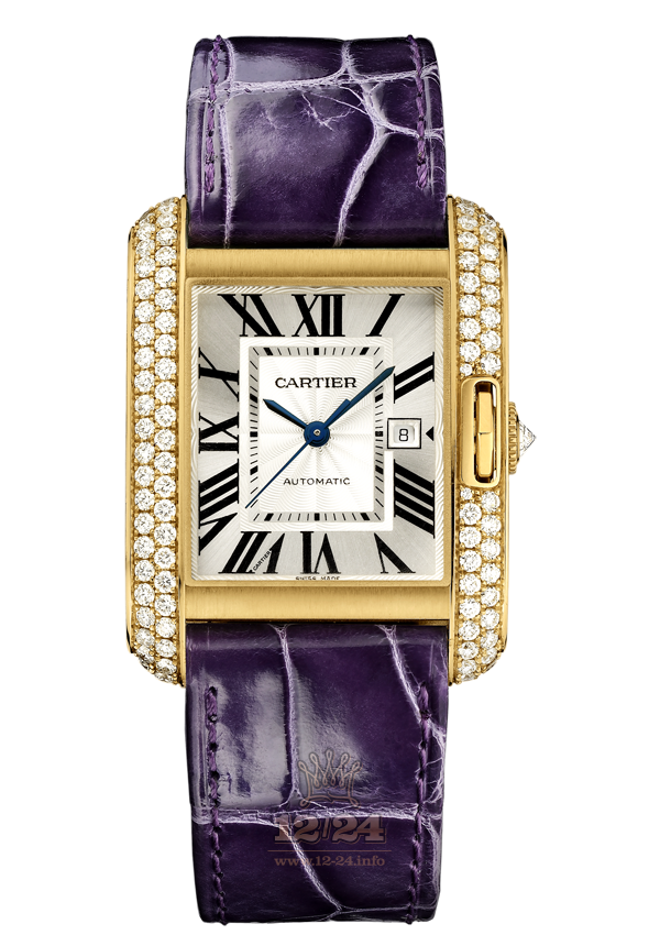 Cartier Tank Watch WT100017 39 mm Yellow gold Case Silver Dial