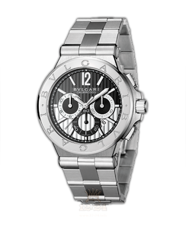 Bvlgari Diagono Watch 101880 DG42BSSDCH 42 mm Stainless steel Case White Black Dial
