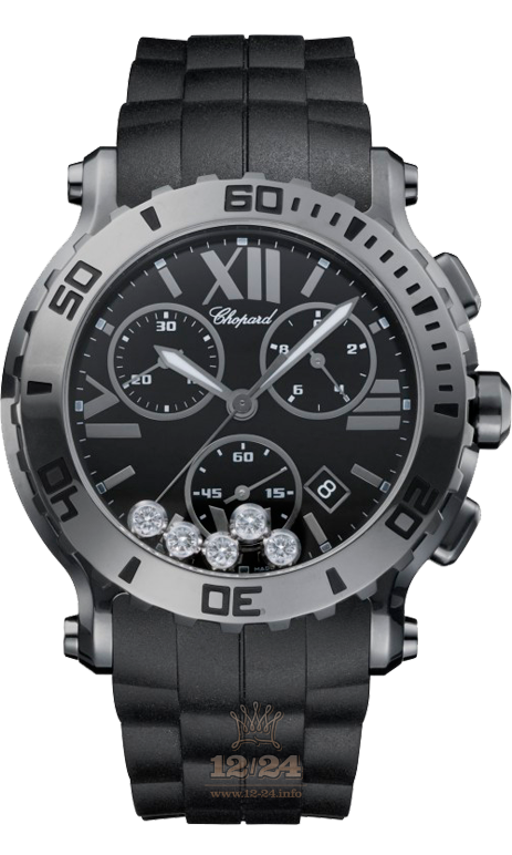 Chopard Happy Diamonds Watch 288499-3007 42 mm Stainless steel Case Black Dial