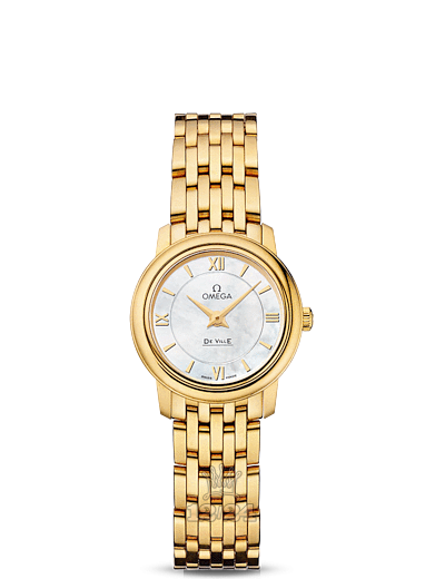 Omega Prestige Watch 424.50.24.60.05.001 24 mm Yellow gold Case White Dial