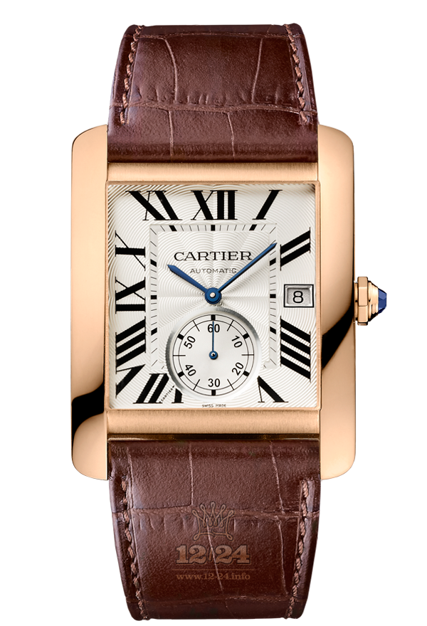 Cartier Tank Watch W5330001 44 mm Pink gold Case Silver Dial