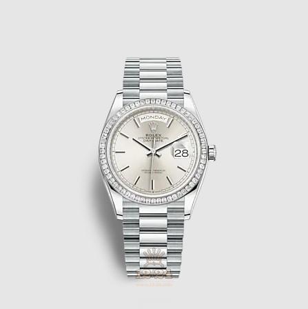Rolex Day-Date Watch 128396tbr-0004 36 mm Platinum Case Silver Dial
