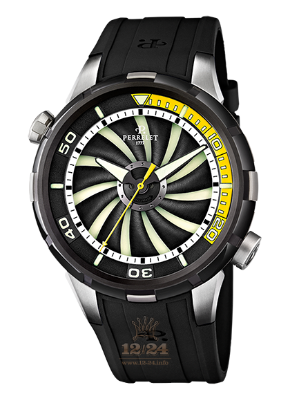 Perrelet Turbine Watch A1067/2 47 mm Stainless steel PVD coating Case Black Dial