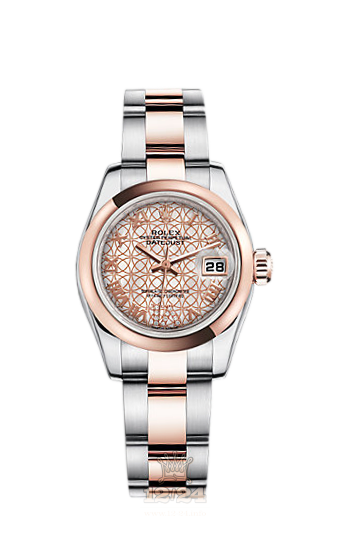 Rolex Lady-Datejust Watch 179161-0079 26 mm Steel / Pink gold Case White Dial