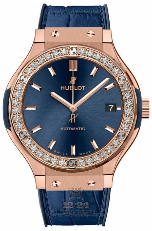 Hublot Classic Fusion Watch 565.OX.7180.LR.1204 38 mm Pink gold Case Dark blue Dial