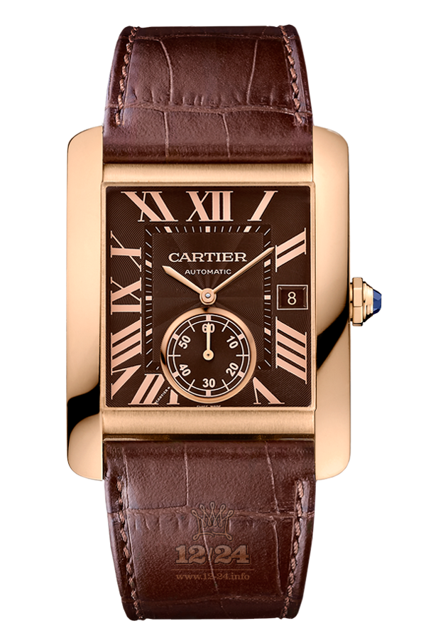 Cartier Tank Watch W5330002 44 mm Pink gold Case Brown (chocolate) Dial