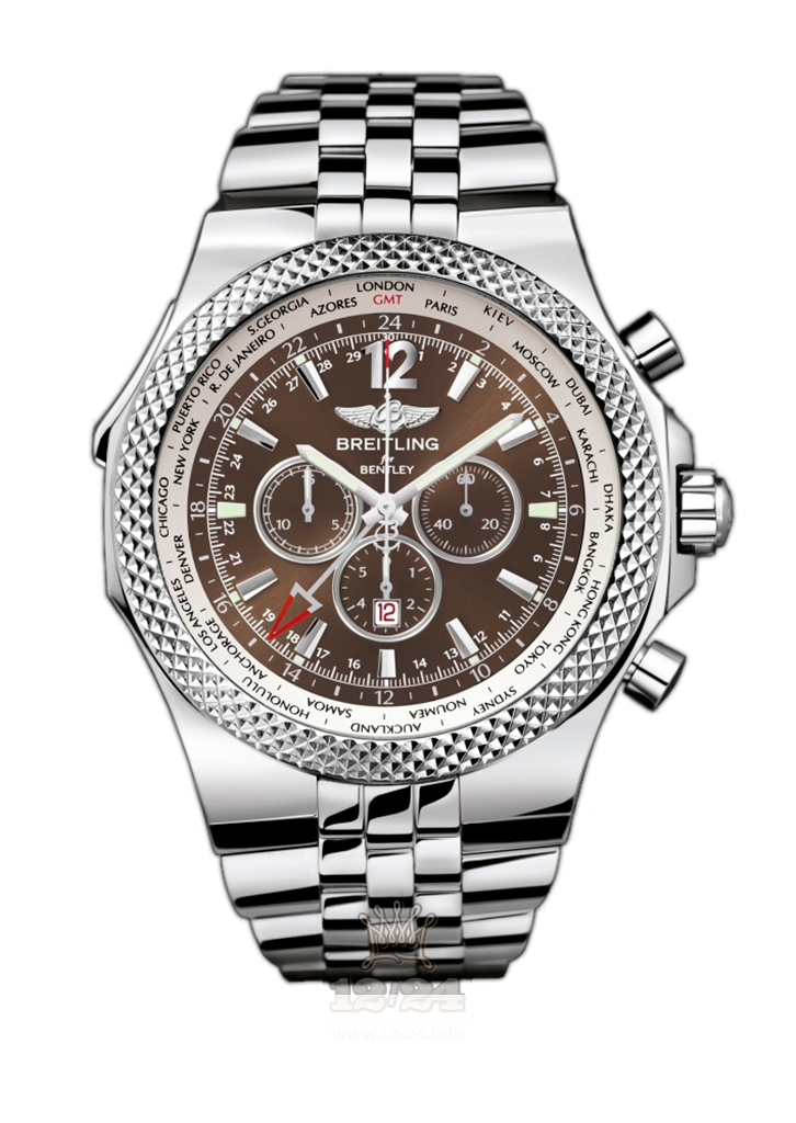 Breitling Breitling for Bentley Watch A4736212/Q554/998A 49 mm Stainless steel Case Silver Brown (chocolate) Dial