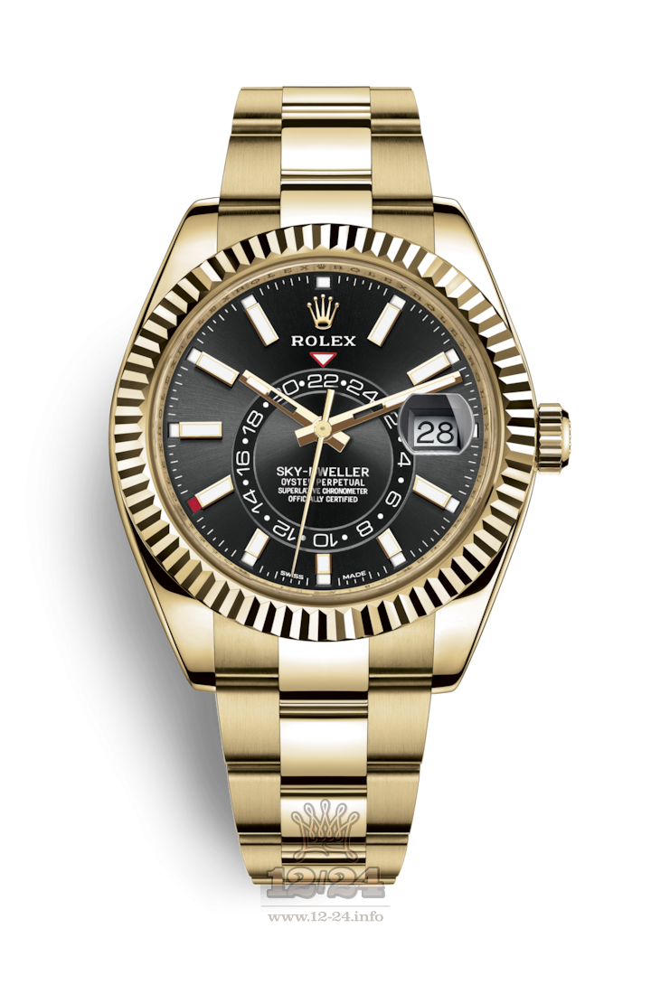 Rolex Sky-Dweller Watch 326938-0004 42 mm Yellow gold Case Black Dial