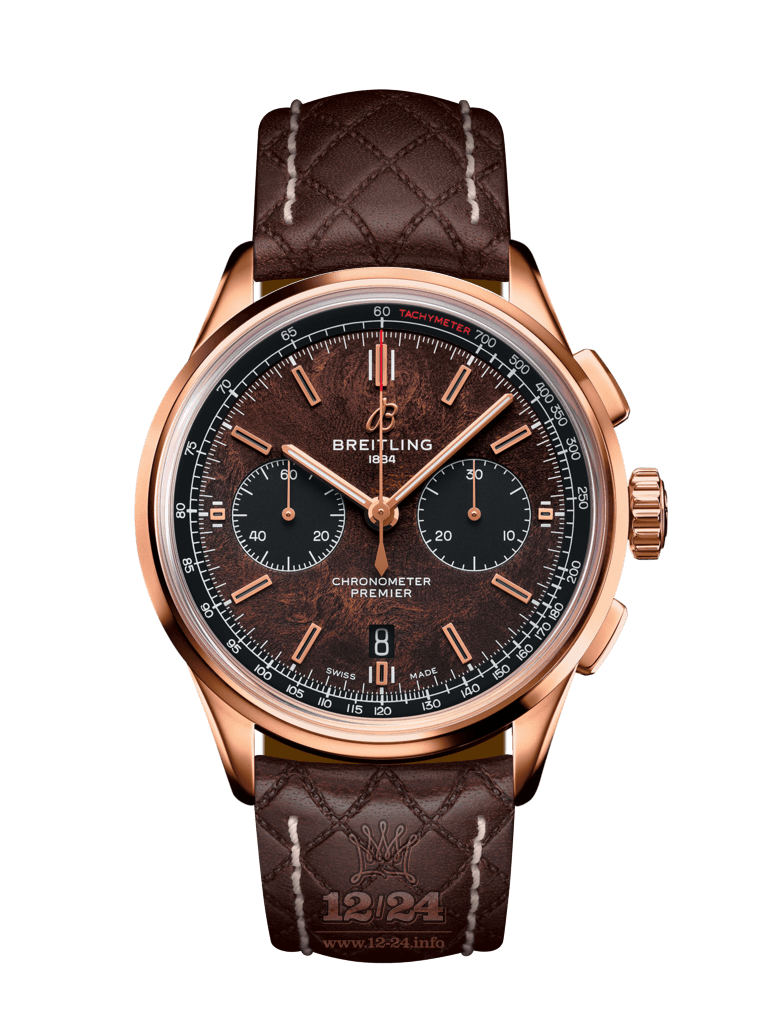Breitling Premier Watch RB01181A1Q1X1 42 mm Red gold Case Brown (chocolate) Dial