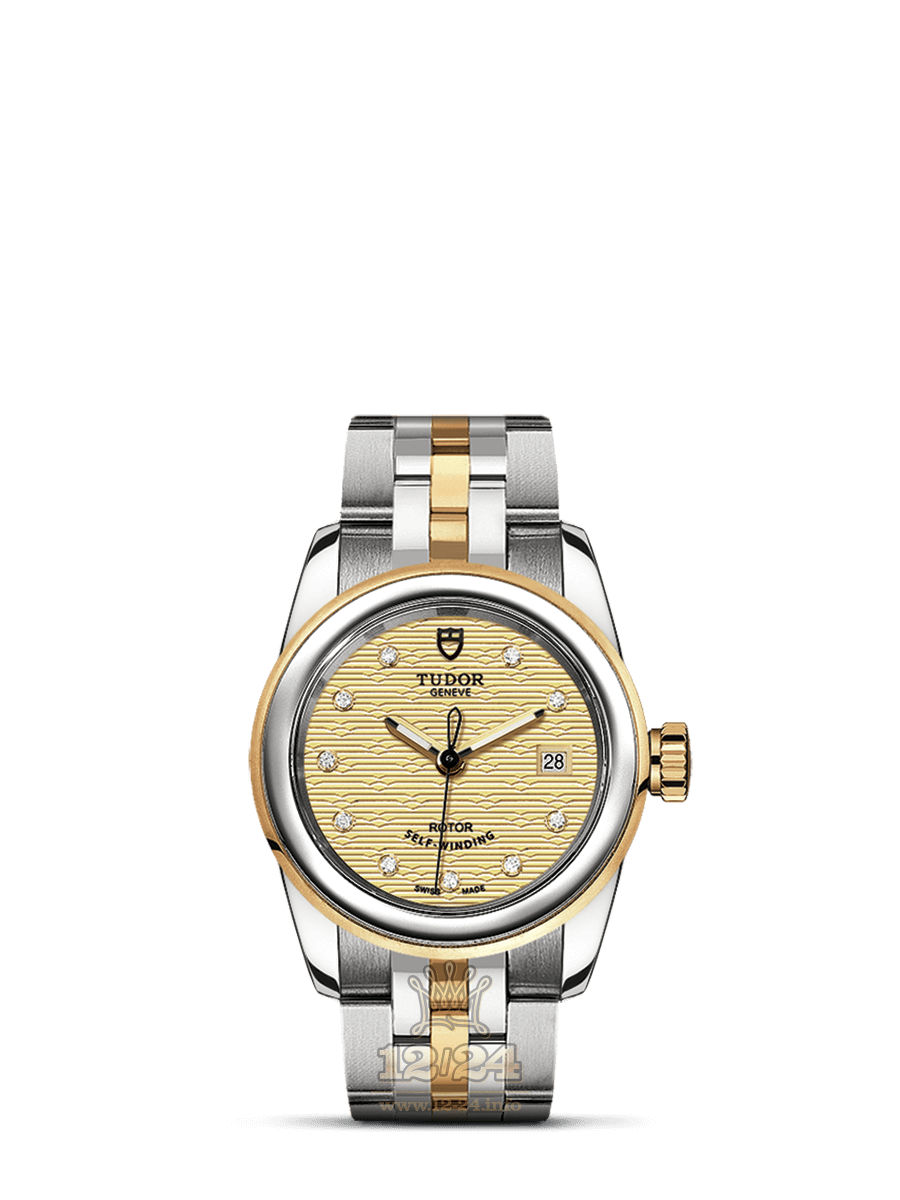 Tudor Glamour Watch M51003-0005 26 mm Stainless steel Yellow gold Case Golden Dial