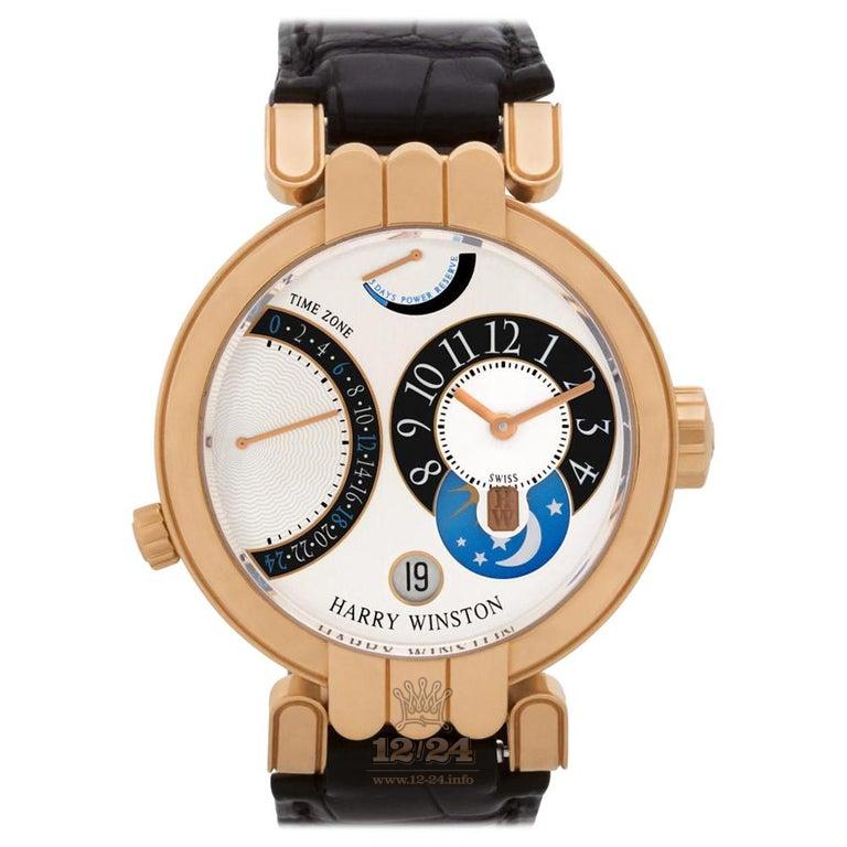 Harry Winston The Premier Collection Watch 200MMTZ39R 39 mm Pink gold Case Silver Dial