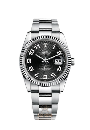 Rolex Datejust Watch 116234-0147 36 mm Steel / White gold Case Black Dial