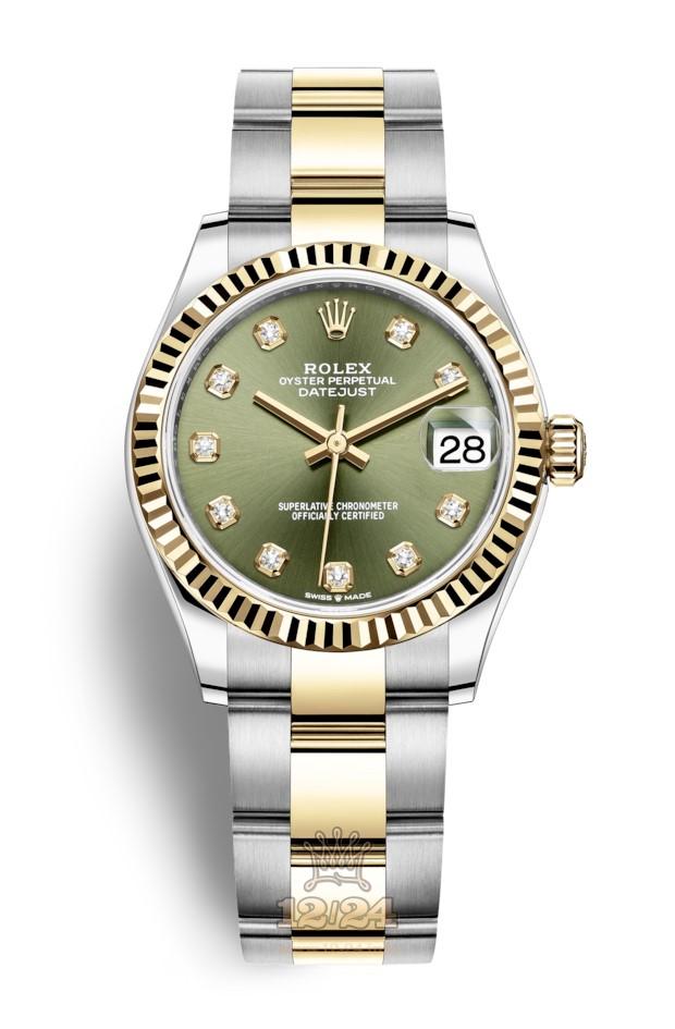 Rolex Datejust Watch 278273-0029 31 mm Stainless steel Yellow gold Case Green Dial