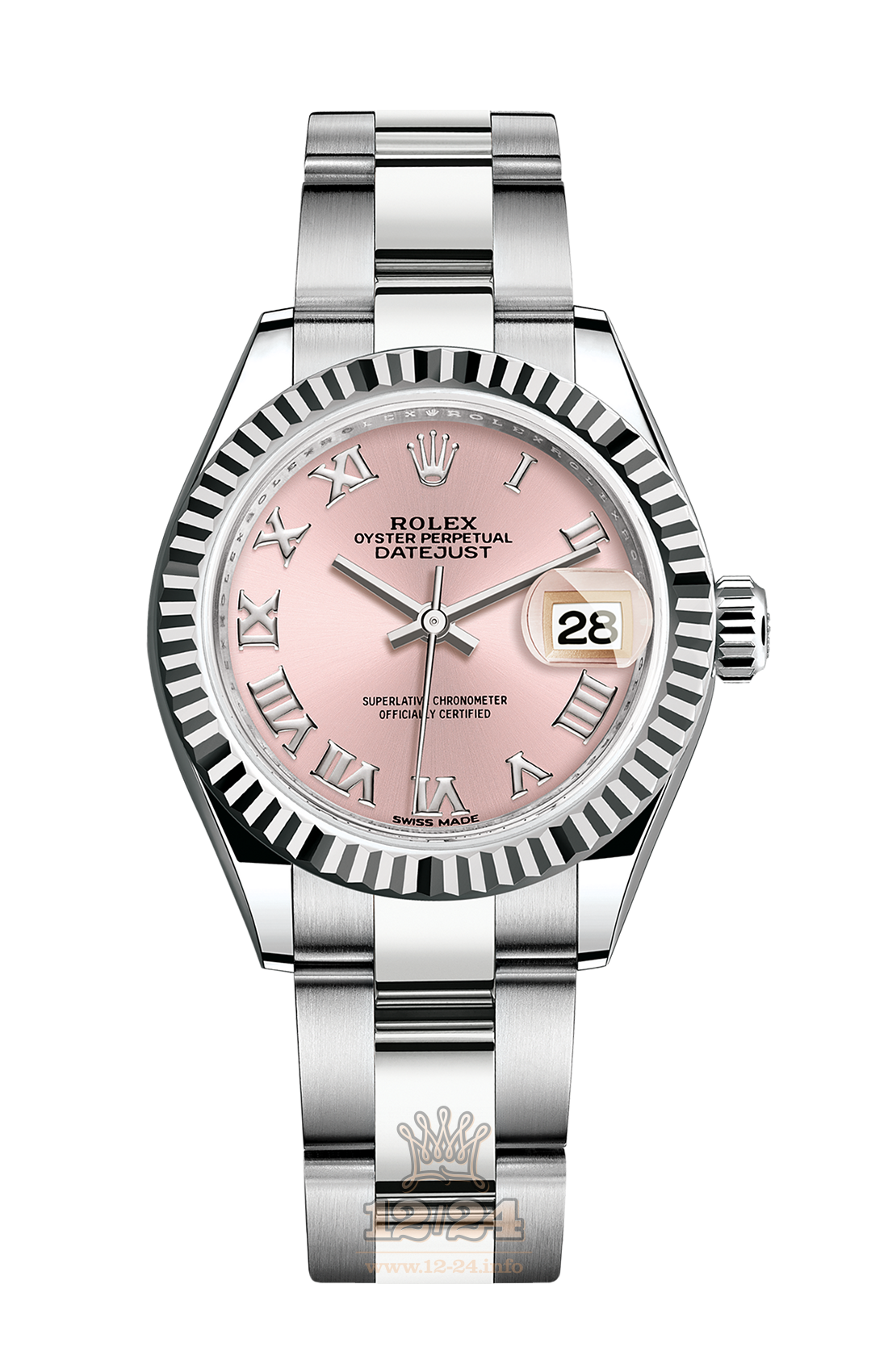 Rolex Datejust Watch 279174-0018 28 mm Steel / White gold Case Pink Dial