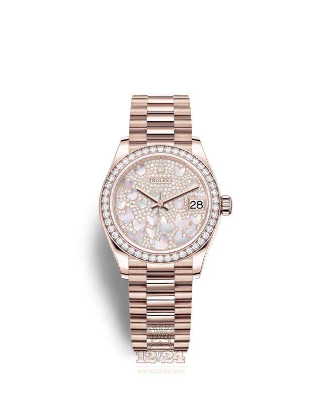Rolex Datejust Watch 278285rbr-0010 31 mm Pink gold Case Silver Dial
