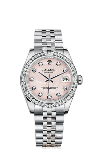 Rolex Lady-Datejust Watch 178384-0047 31 mm Steel / White gold Case Pink Dial