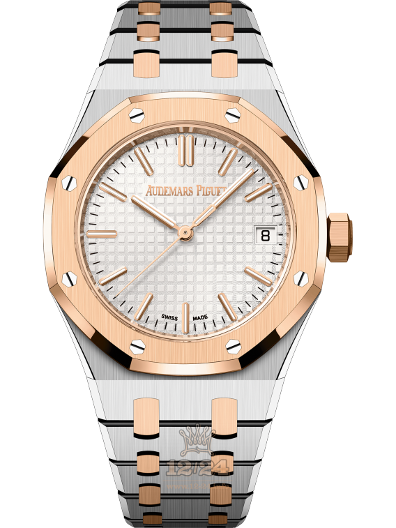 Audemars Piguet Royal Oak Watch 15550SR.OO.1356SR.01 37 mm Stainless steel Pink gold Case Silver Dial