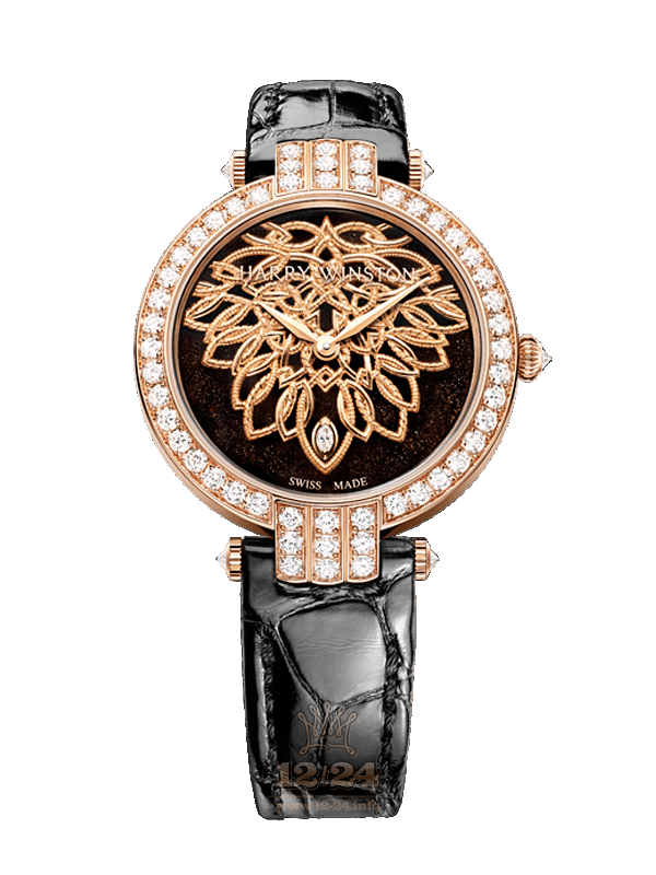 Harry Winston The Premier Collection Watch PRNAHM36RR004 36 mm Pink gold Case Black Dial