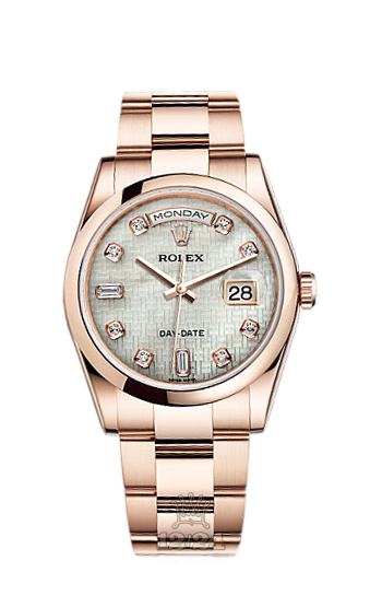 Rolex Day-Date Watch 118205f-0115 36 mm Pink gold Case White Dial