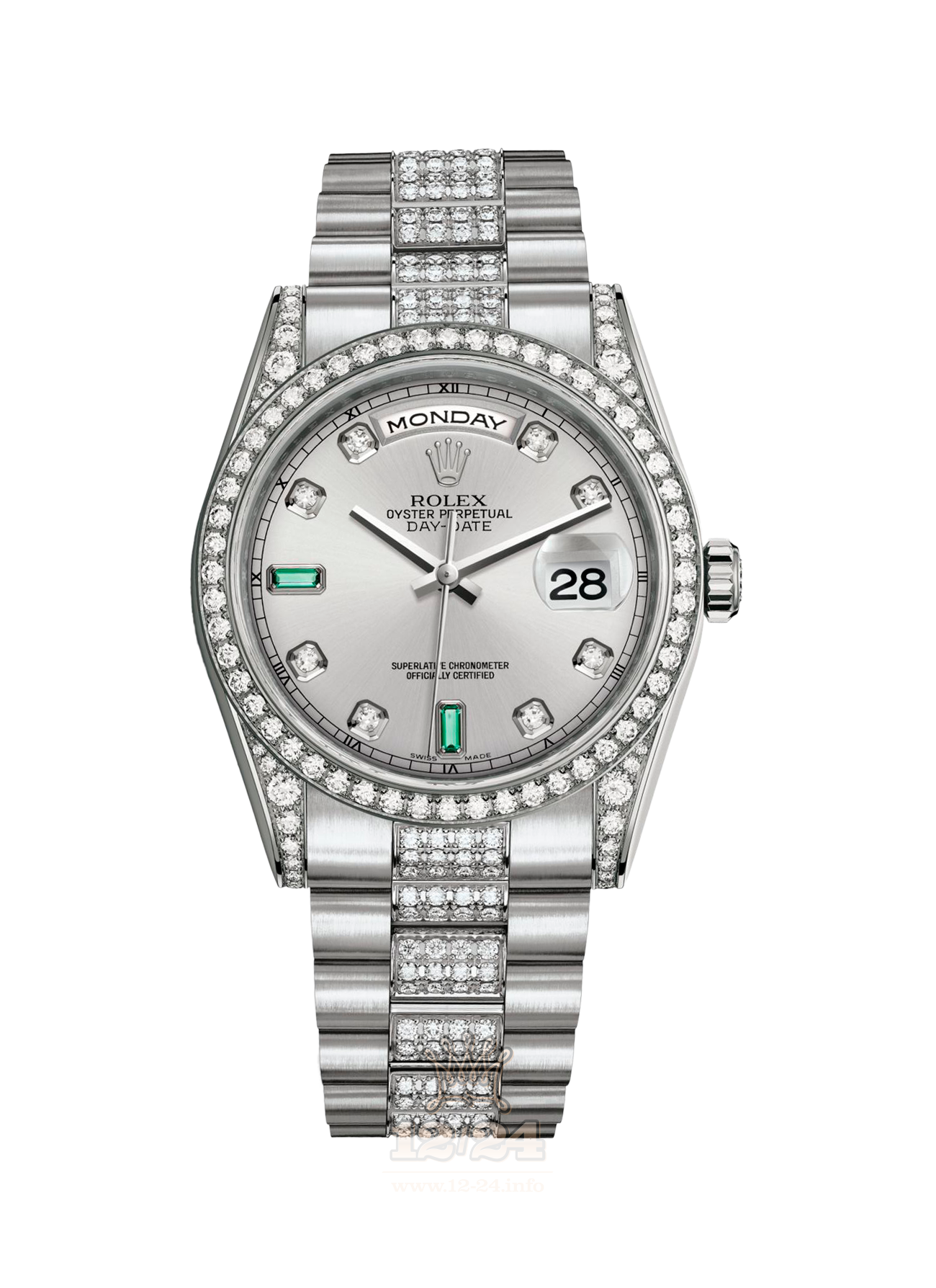 Rolex Day-Date Watch 118389-0079 36 mm White gold Case Silver Dial