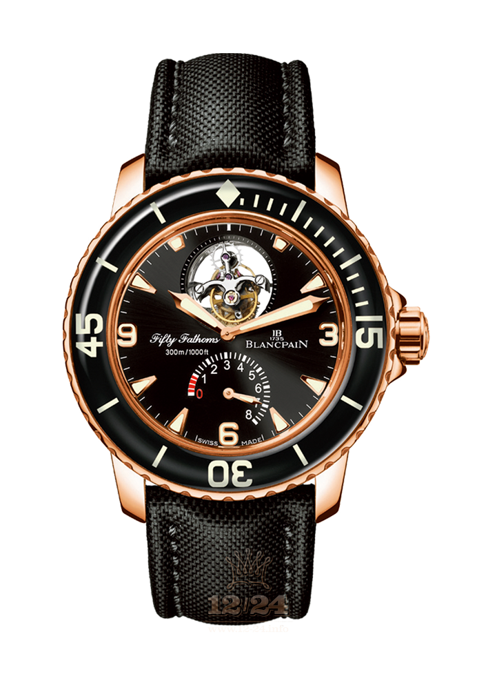 Blancpain Fifty Fathoms Watch 5025-3630-52A 45 mm Red gold Case Black Dial