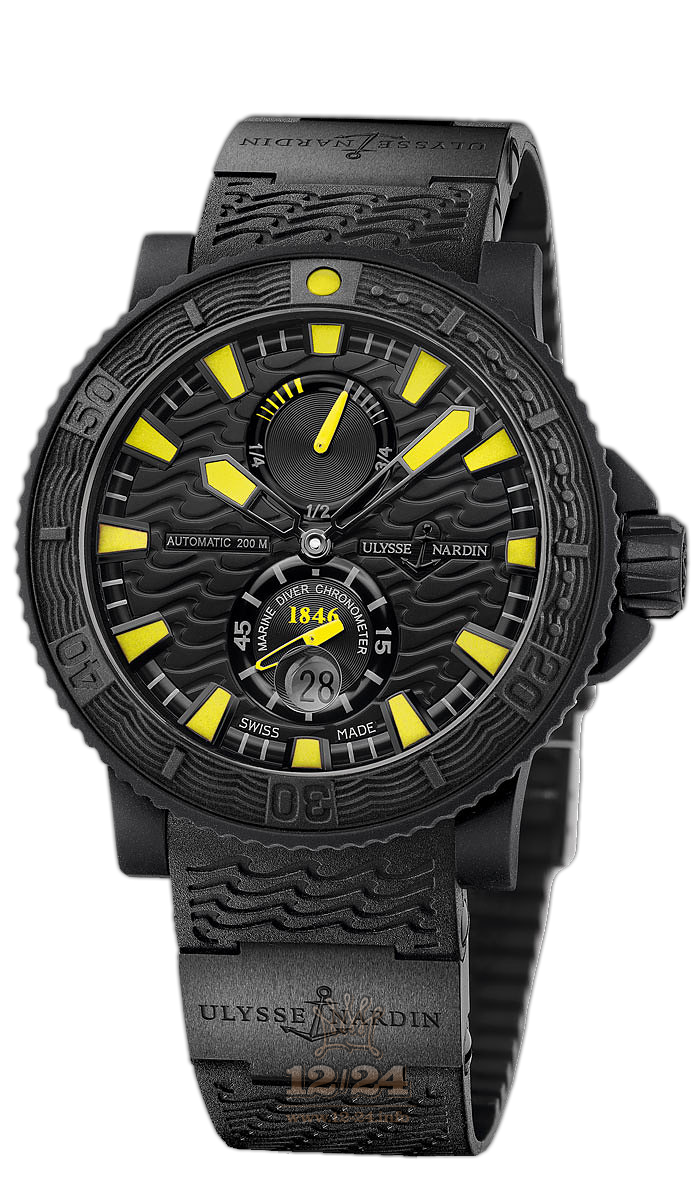 Ulysse Nardin Diver Watch 263-92-3C/924 46 mm Stainless steel Case Black Dial