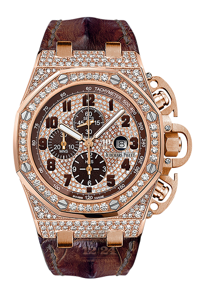 Audemars Piguet Royal Oak Offshore Watch 26215OR.ZZ.A801CR.01 48 mm Pink gold Case Silver Golden Dial