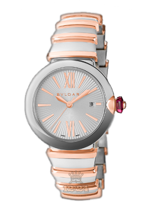 Bvlgari Lvcea Watch 102197 LU33C6SSPGD 33 mm Steel / Pink gold Case Silver Dial