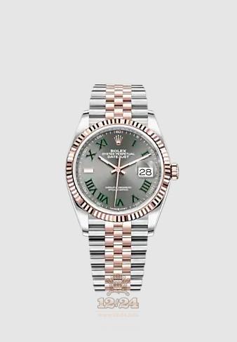 Rolex Datejust Watch 126231-0029 36 mm Stainless steel Pink gold Case Gray Dial