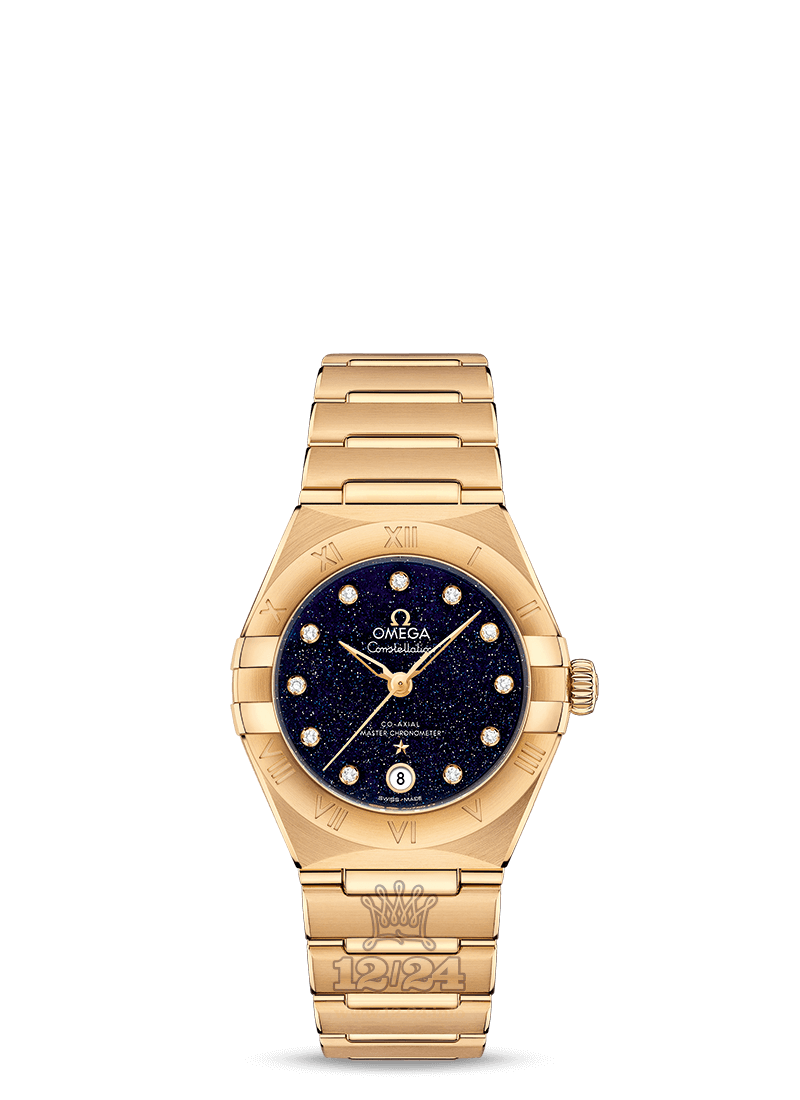 Omega Constellation Watch 131.50.29.20.53.002 29 mm Yellow gold Case Dark blue Dial