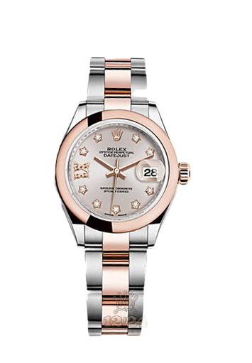 Rolex Datejust Watch 279161-0019 28 mm Steel / Pink gold Case Silver Pink Dial