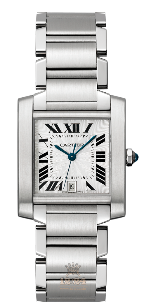 Cartier Tank Watch W51002Q3 36 mm Stainless steel Case Silver Dial