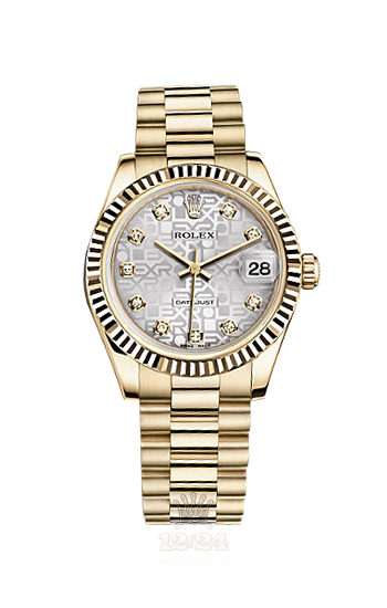 Rolex Datejust Watch 178278-0020 31 mm Yellow gold Case Silver Dial