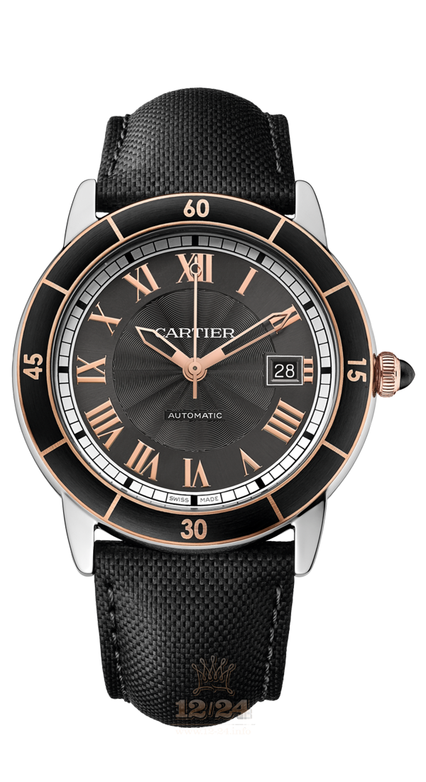 Cartier Ronde de Cartier Watch W2RN0005 42 mm Stainless steel Pink gold Case Gray Dial
