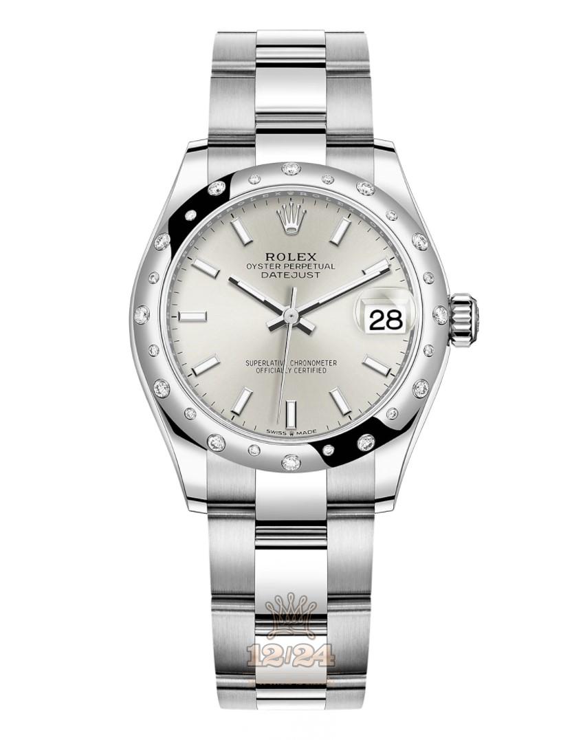 Rolex Datejust Watch 278344rbr-0013 31 mm Stainless steel White gold Case Silver Dial