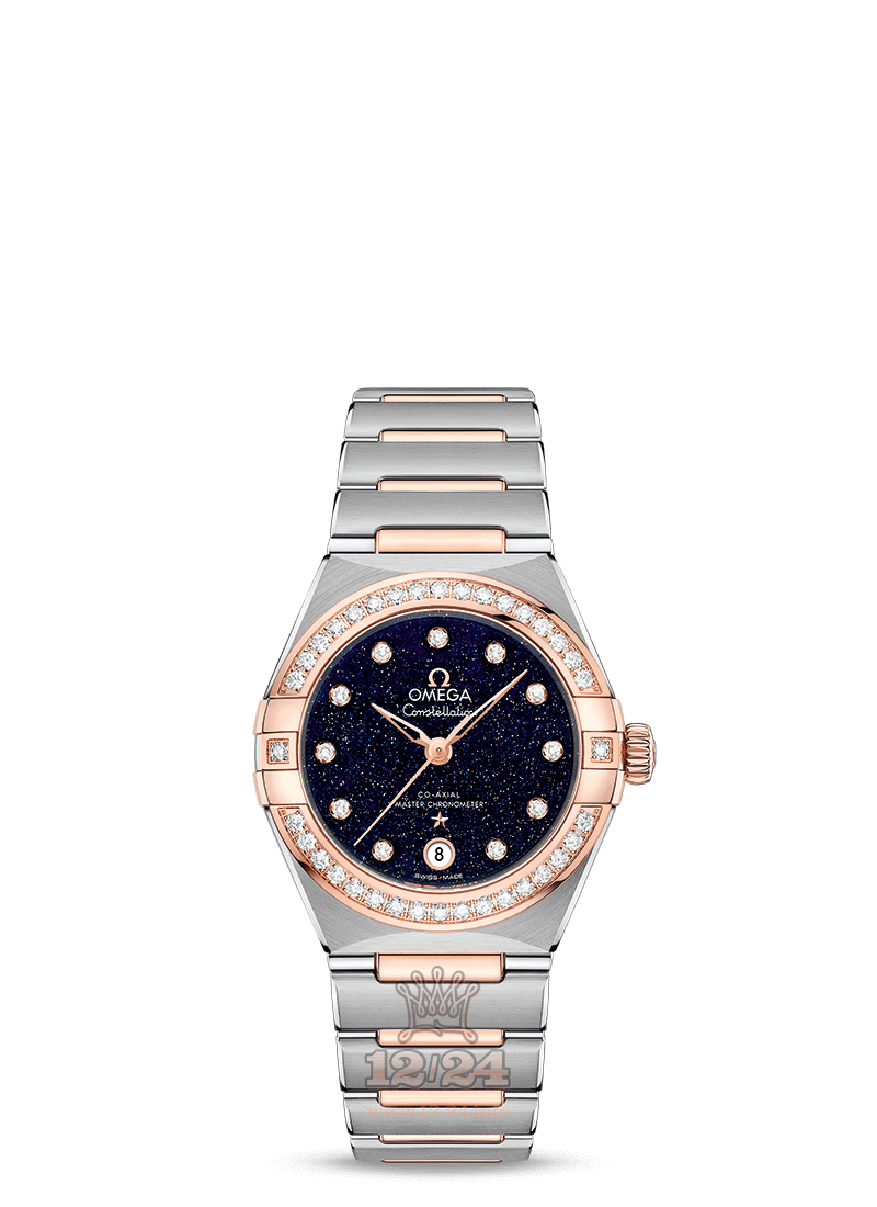 Omega Constellation Watch 131.25.29.20.53.002 29 mm Steel / Pink gold Case Dark blue Dial