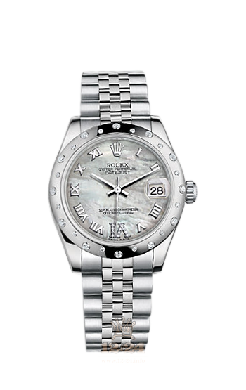 Rolex Lady-Datejust Watch 178344-0004 31 mm Steel / White gold Case White Dial