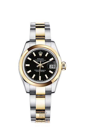 Rolex Lady-Datejust Watch 179163-0106 26 mm Steel / Yellow gold Case Black Dial