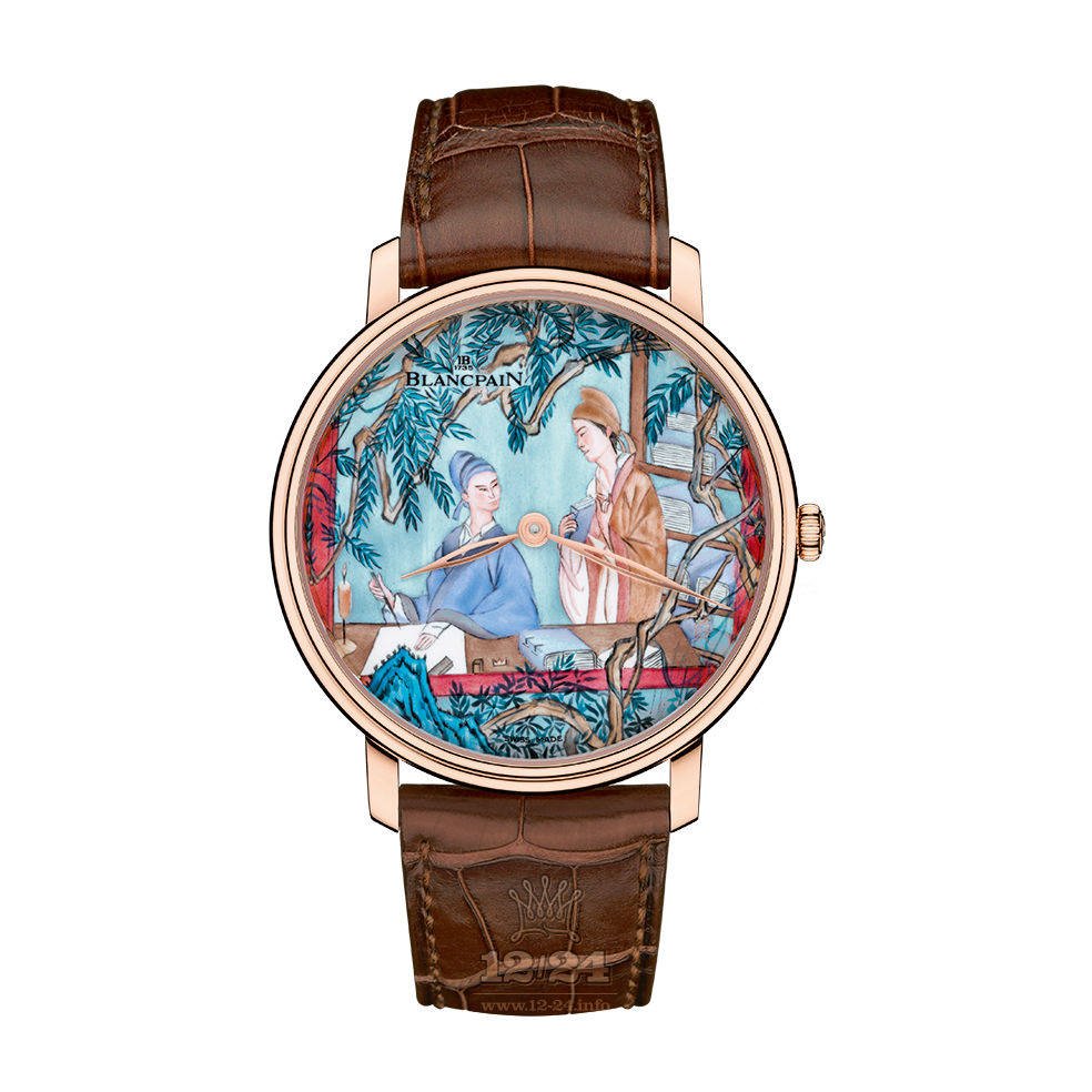 Blancpain Villeret Watch 6615C-3631-55B 45 mm Pink gold Case Painted Dial