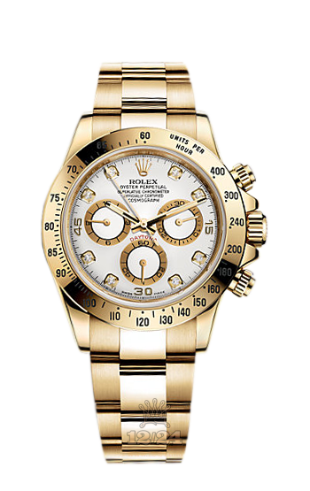 Rolex Cosmograph Daytona Watch 116528-0034 40 mm Yellow gold Case White Dial