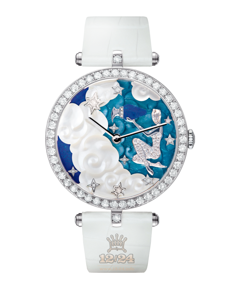 Van Cleef Extraordinary Dials Watch VCARO4IB00 White gold Case White Blue Painted Dial