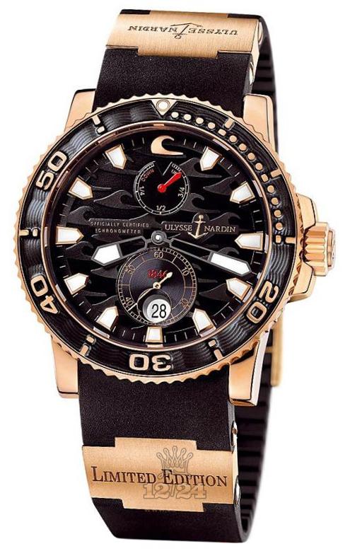 Ulysse Nardin Marine Watch 266-37-LE.3A 43 mm Pink gold Case Black Dial