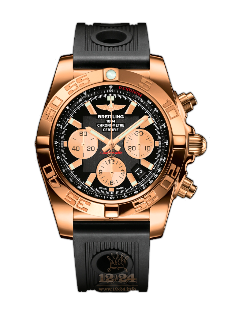 Breitling Chronomat Watch HB011012/B968/200S/H20D.3 44 mm Pink gold Case Black Dial