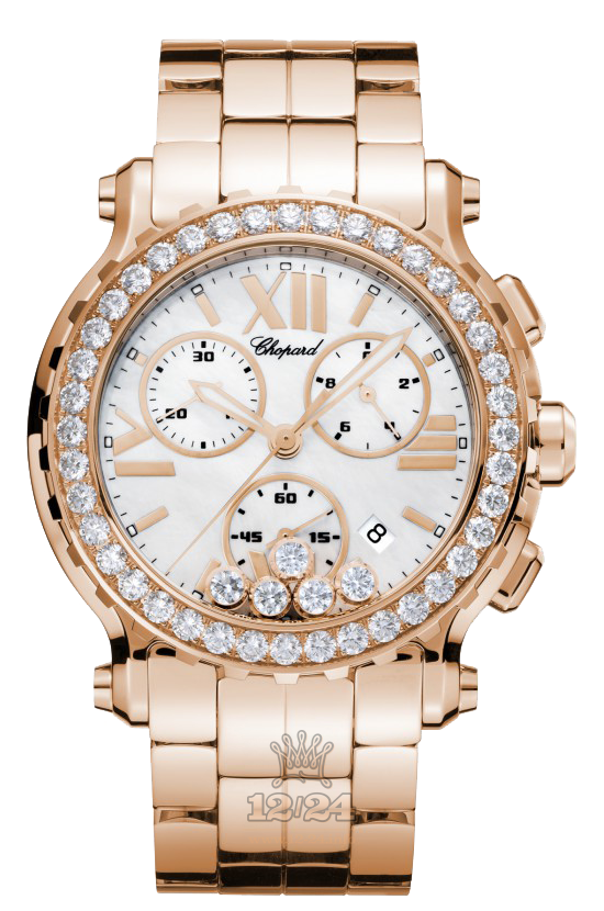 Chopard Happy Diamonds Watch 283583-5006 42 mm Pink gold Case White Dial