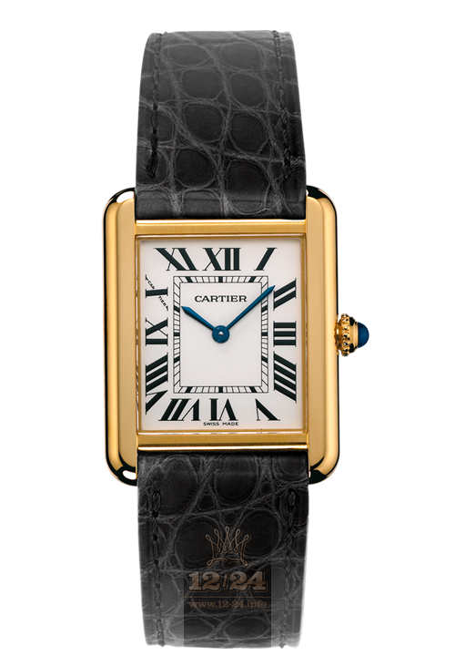 Cartier Tank Watch W5200002 31 mm Yellow gold Case Silver Dial