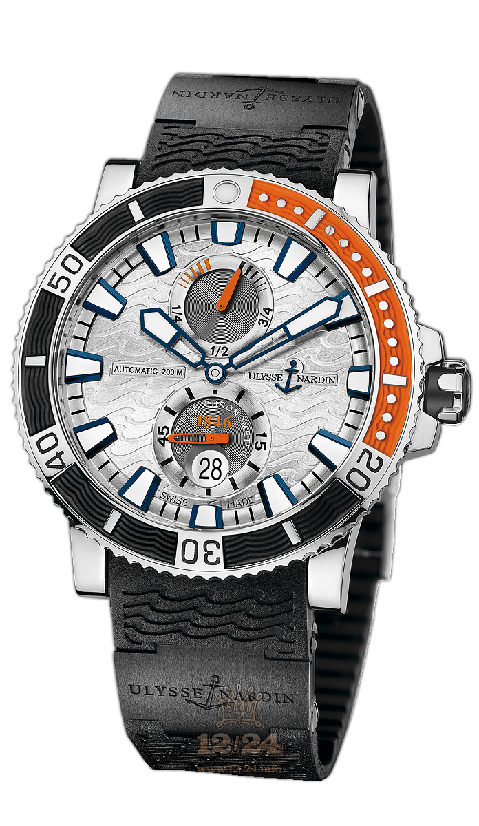 Ulysse Nardin Marine Watch 263-90-3C/91 45 mm Stainless steel Titanium Case Silver Dial